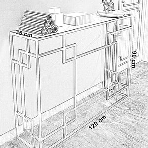 كونسول ستيل ورخام، 120×35×90 سم - صورة 3