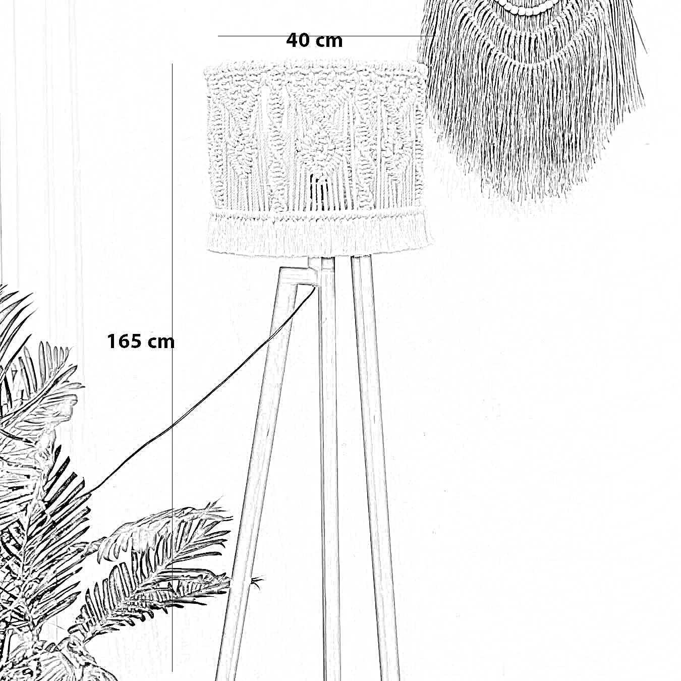 أباجورة أرضية خشب زان، 40*165 سم