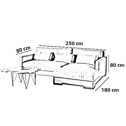 ركنة خشب موسكي سويدي، 250*180*80 سم