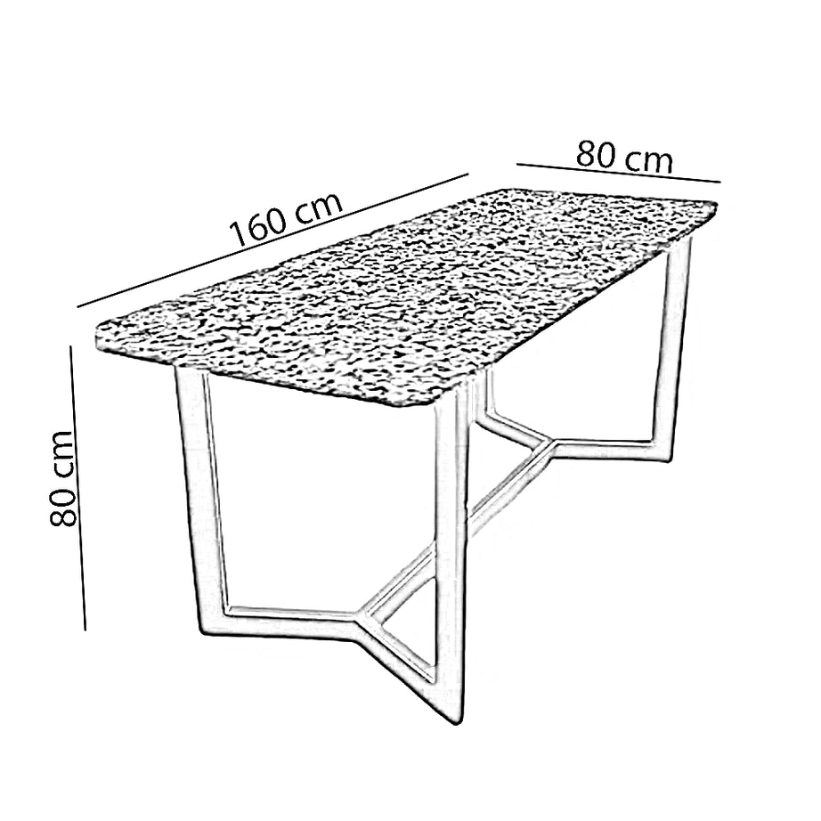 ترابيزة قهوة بسطح جرانيت، 160*80*80 سم