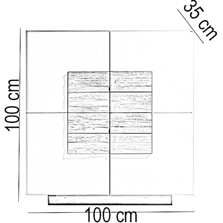 جزامة خشب ام دي اف اسباني، 100*35*100 سم