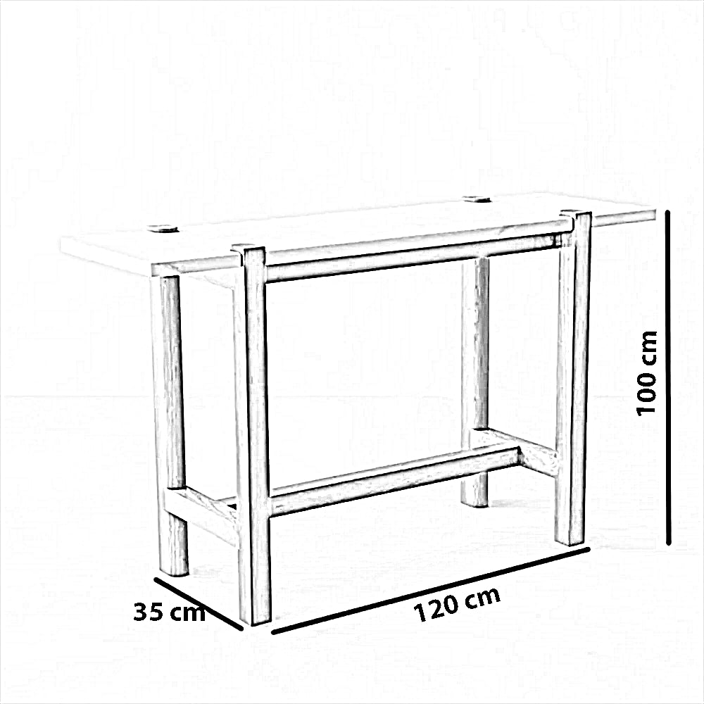 كونسول خشب زان، 120*35*100 سم