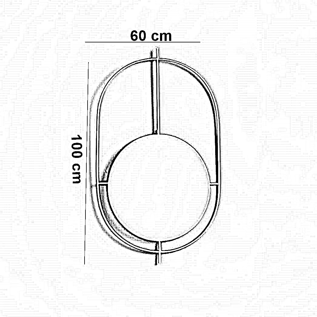 مرايا حائط بإطار ستيل، 60*100 سم