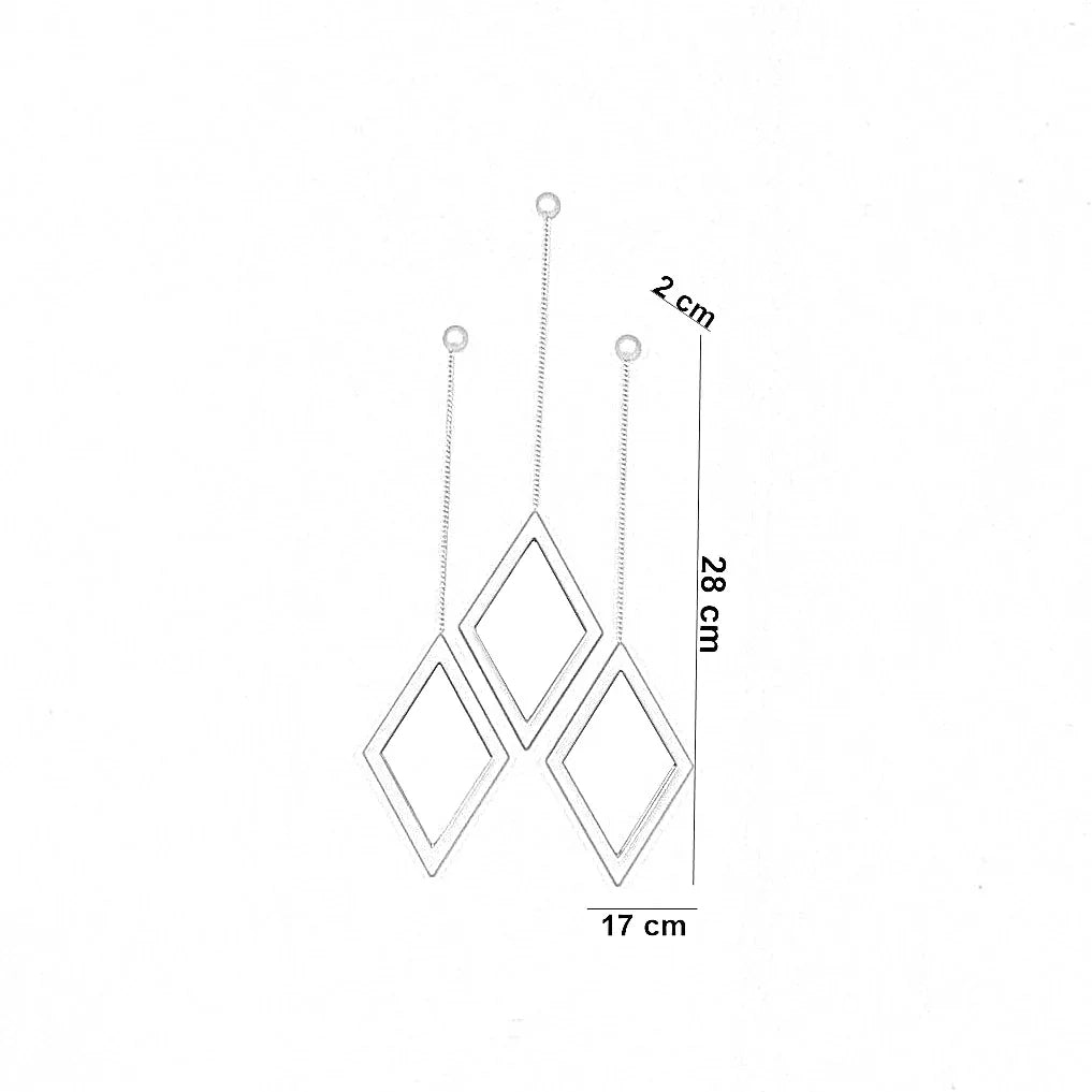 طقم مرايات حائط بإطار ام دي اف، 17*2*28 سم - 3 قطع