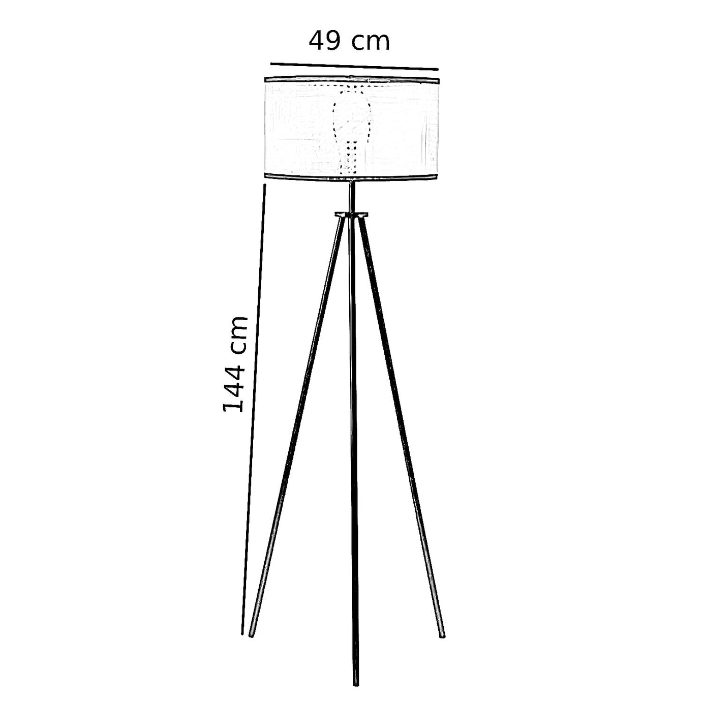 أباجورة ستيل و راتان، 49*144 سم