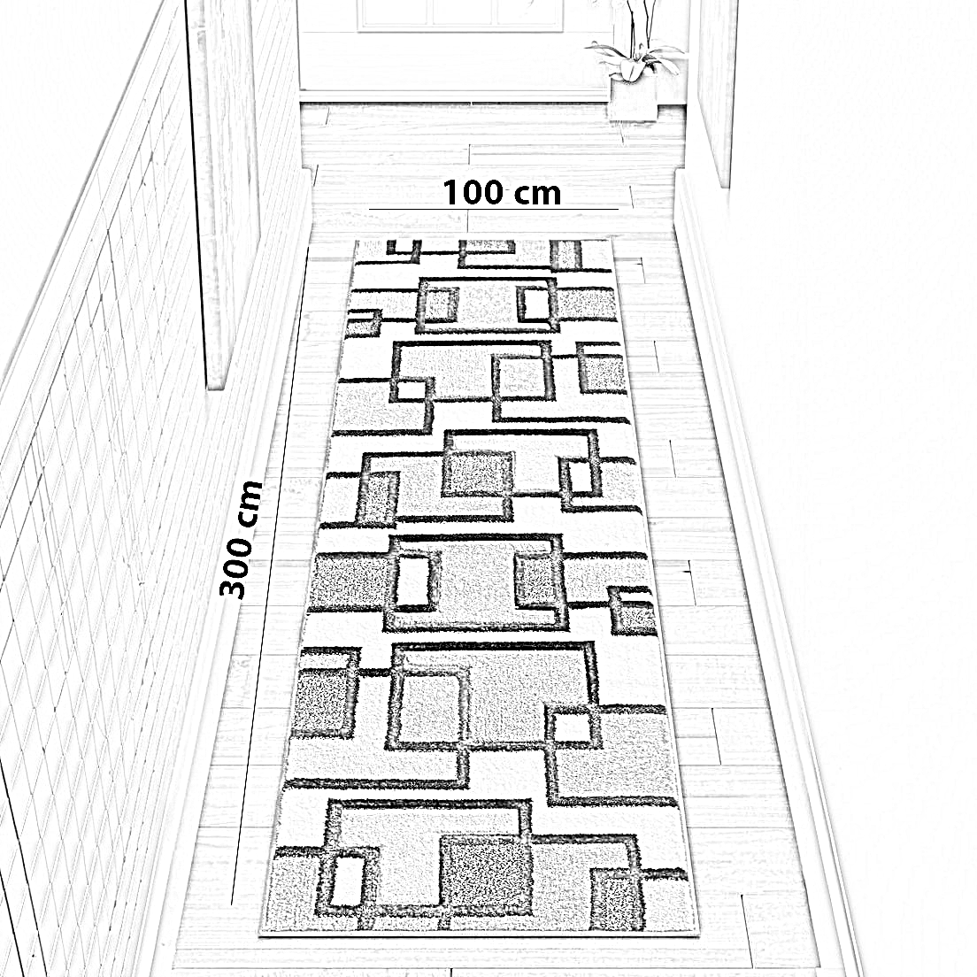 سجادة قطن و حرير، 100*300 سم