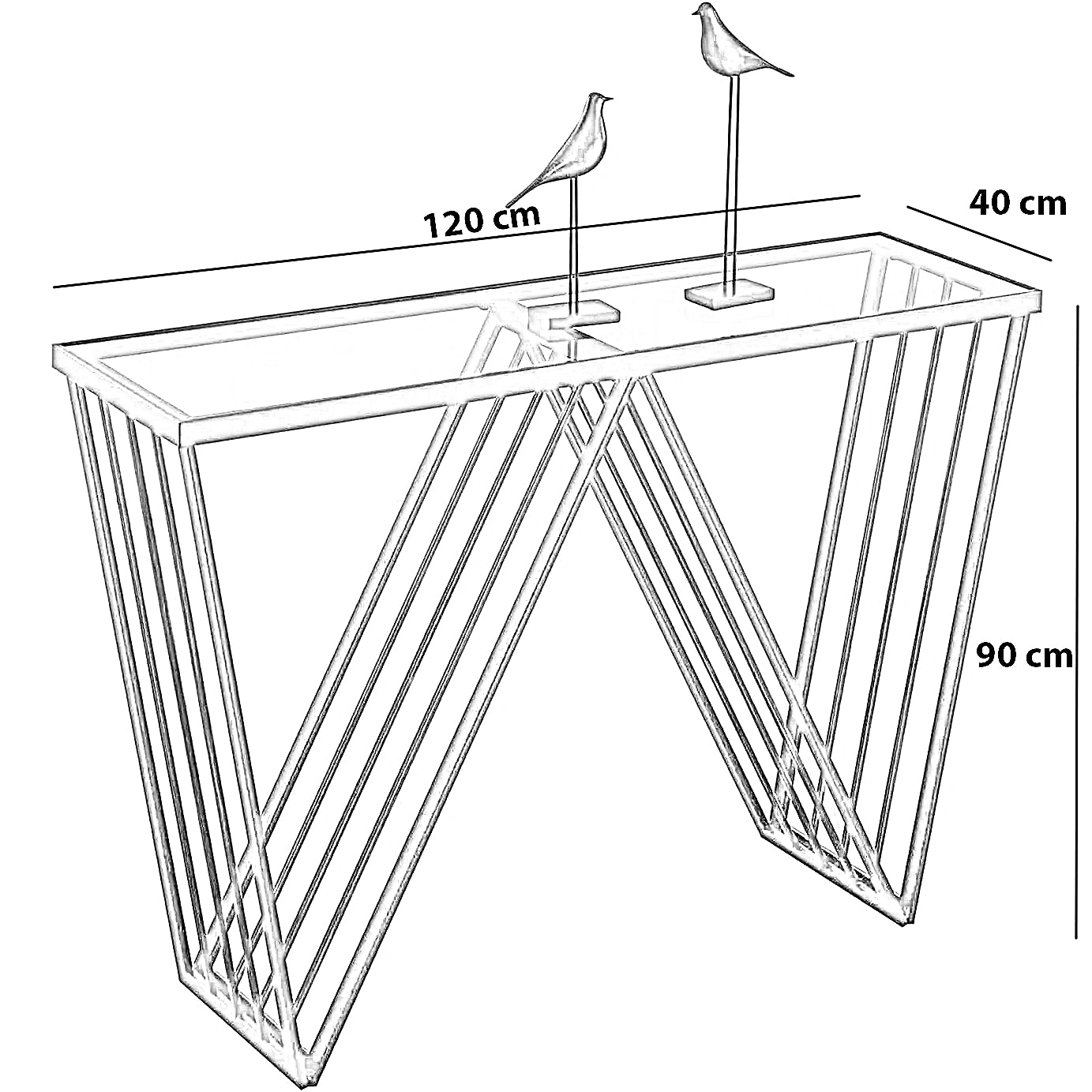كونسول معدن، 120*40*90 سم