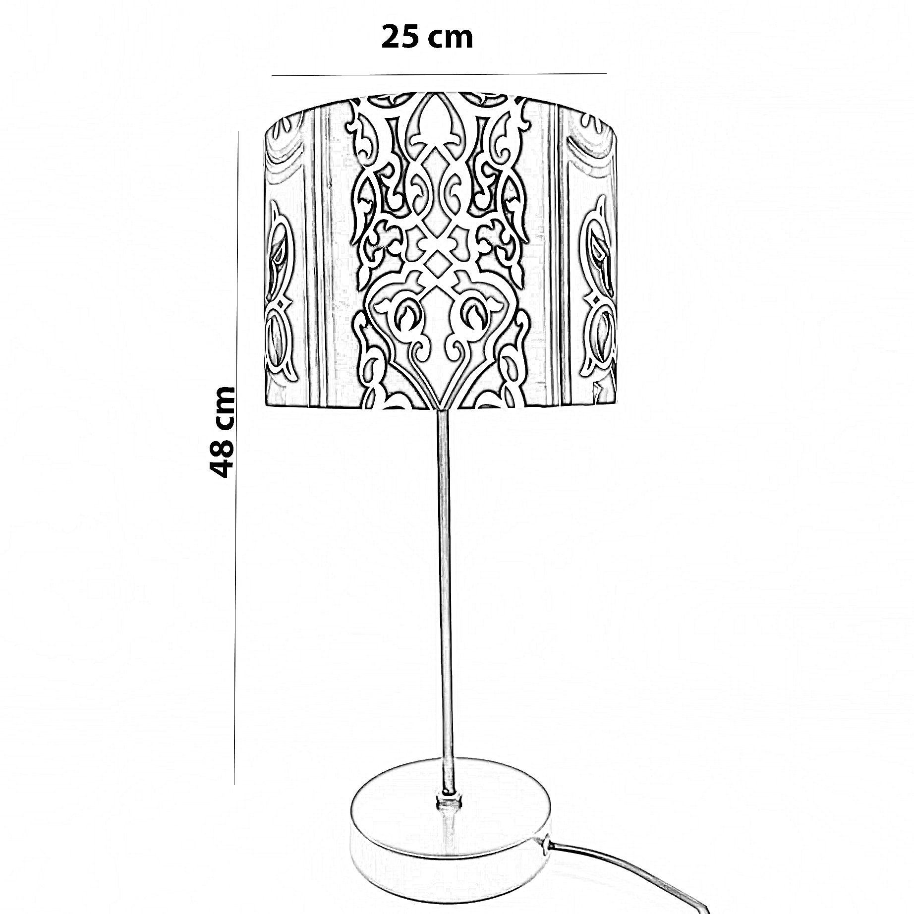 أباجورة رمضانية قماش، 25*48 سم