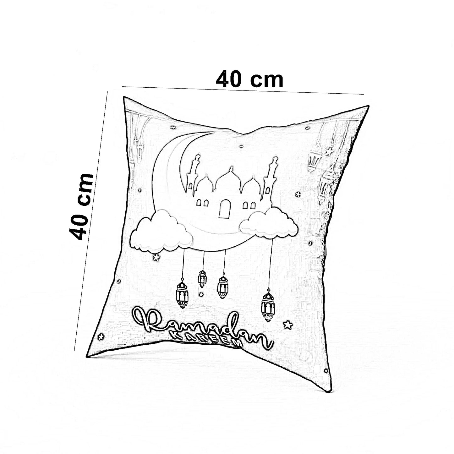 كوشن رمضانية بوليستر، 40*40 سم