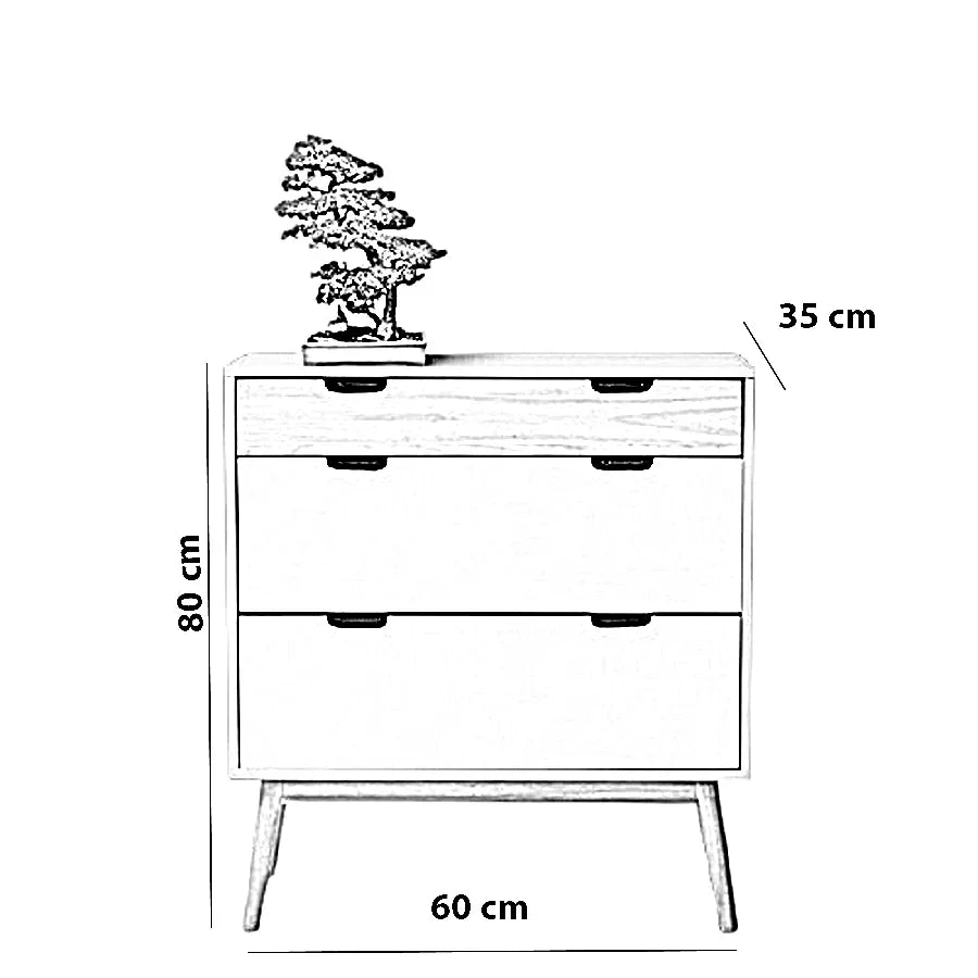 وحدة أدراج خشب كونتر وموسكي، 60*35*80 سم