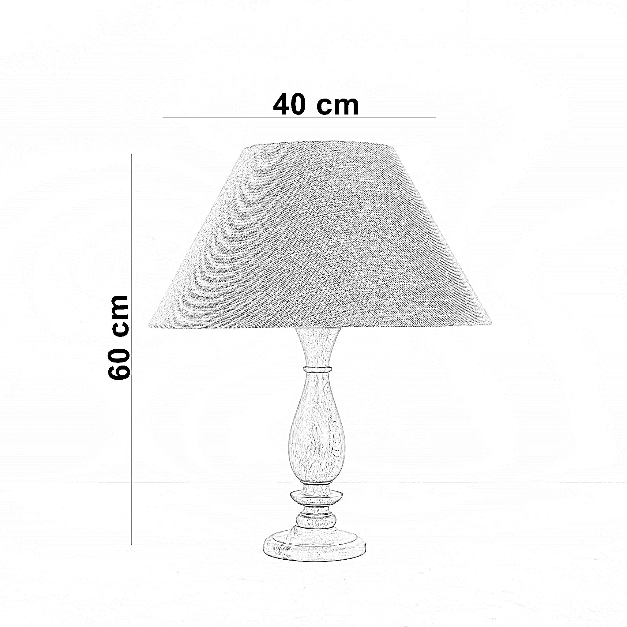 أباجورة خشب زان، 40*60 سم