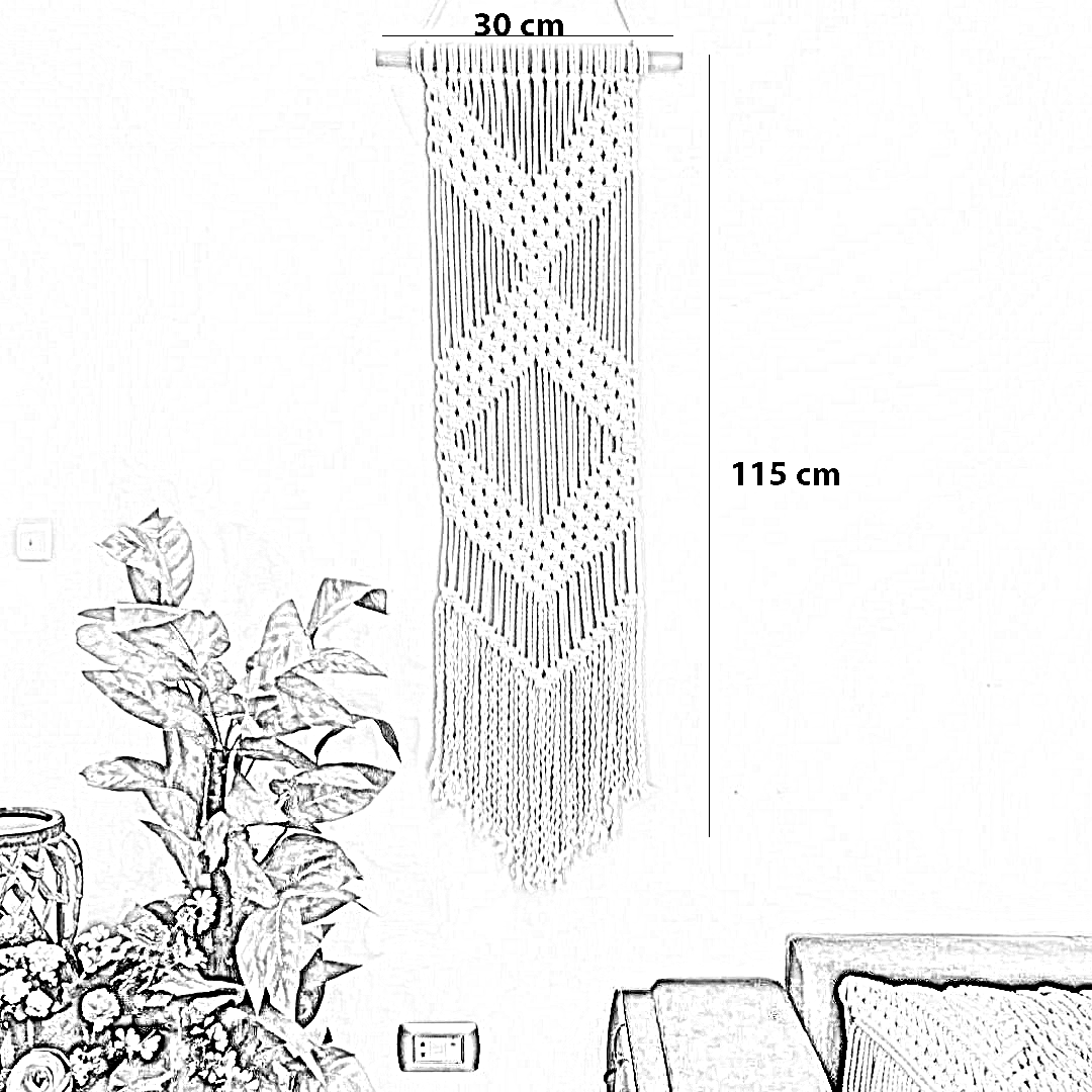 مكرمية حائط قطن و موسكي، 30*115 سم