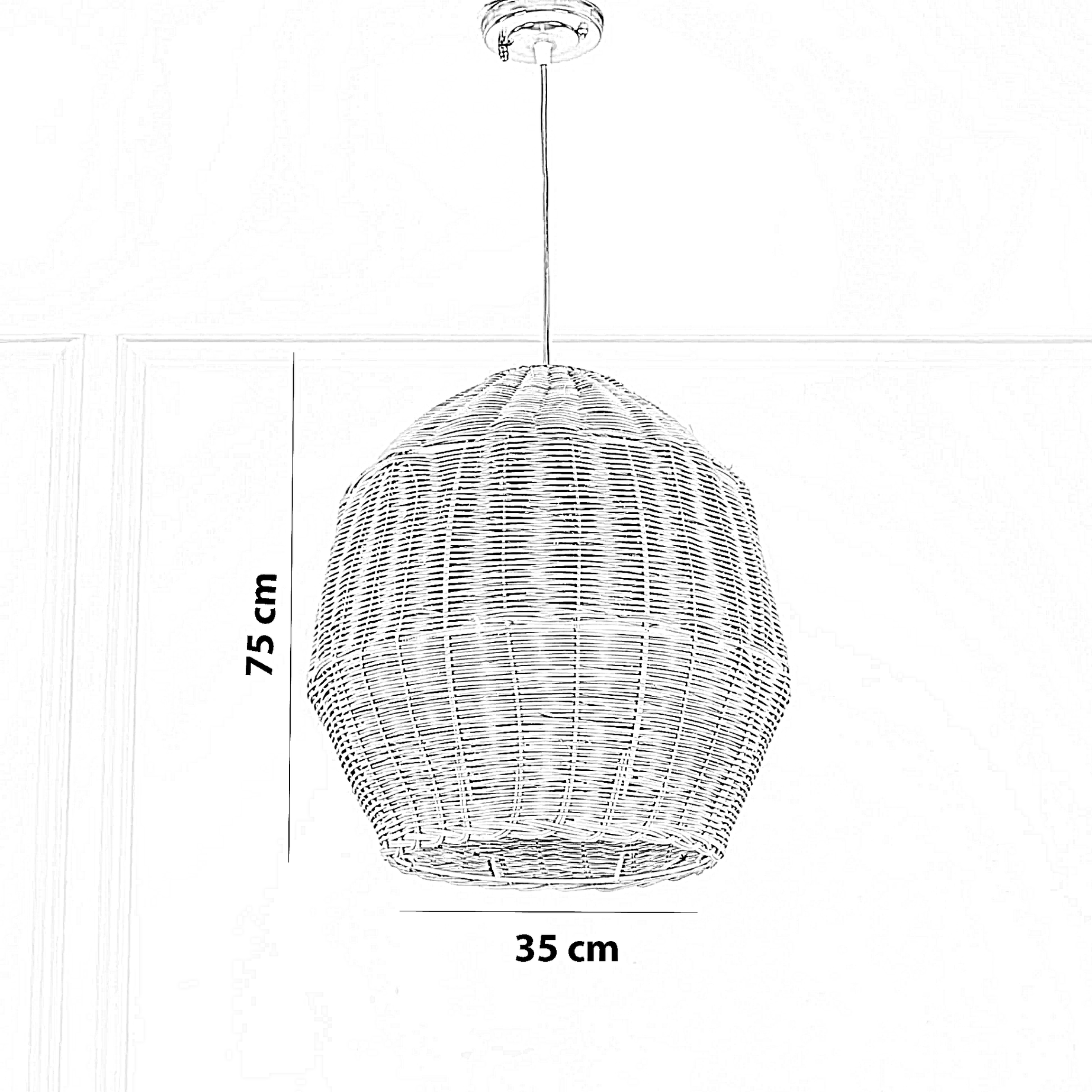 نجفة راتان، 35*75 سم