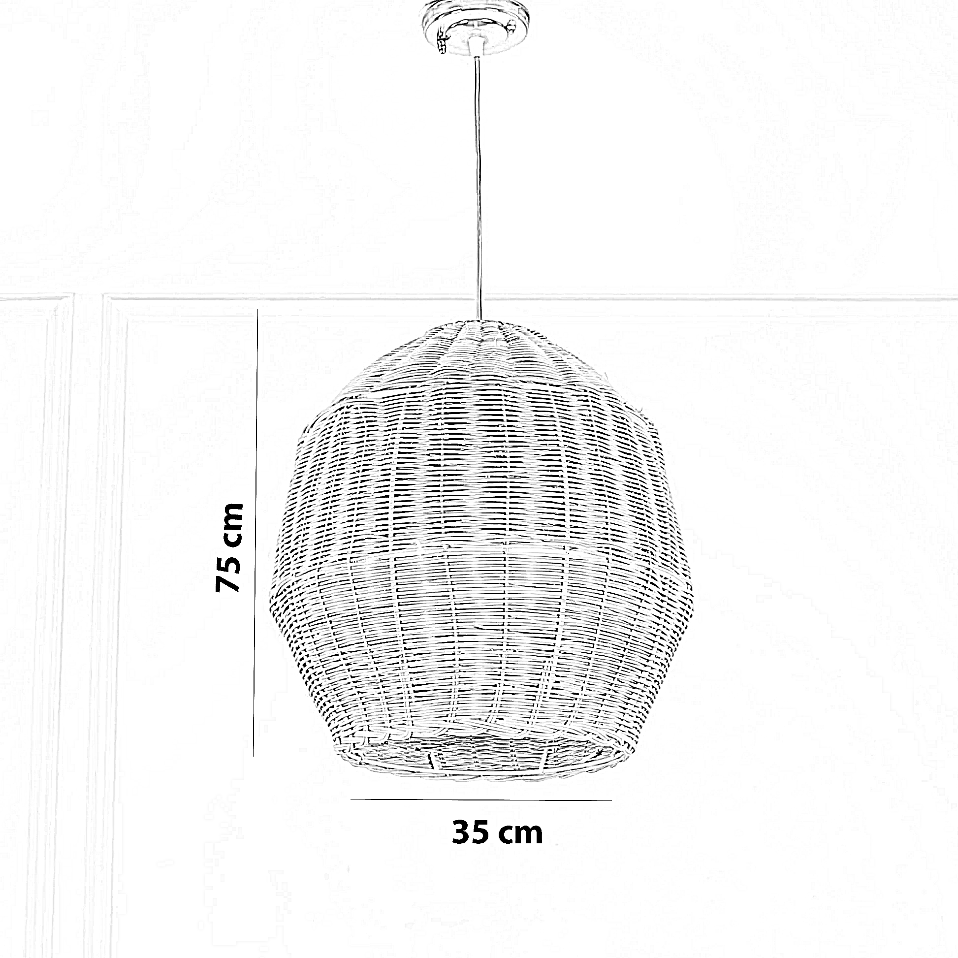 نجفة راتان، 35*75 سم