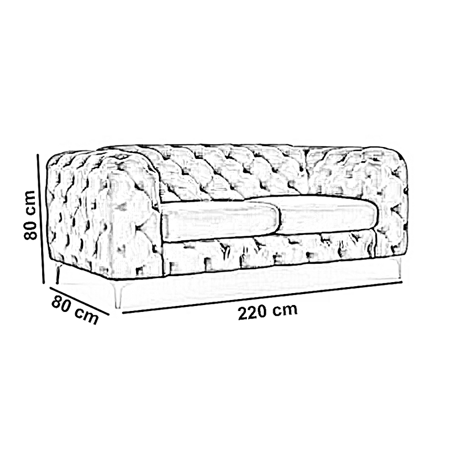 كنبة خشب زان أحمر، 220*80*80 سم