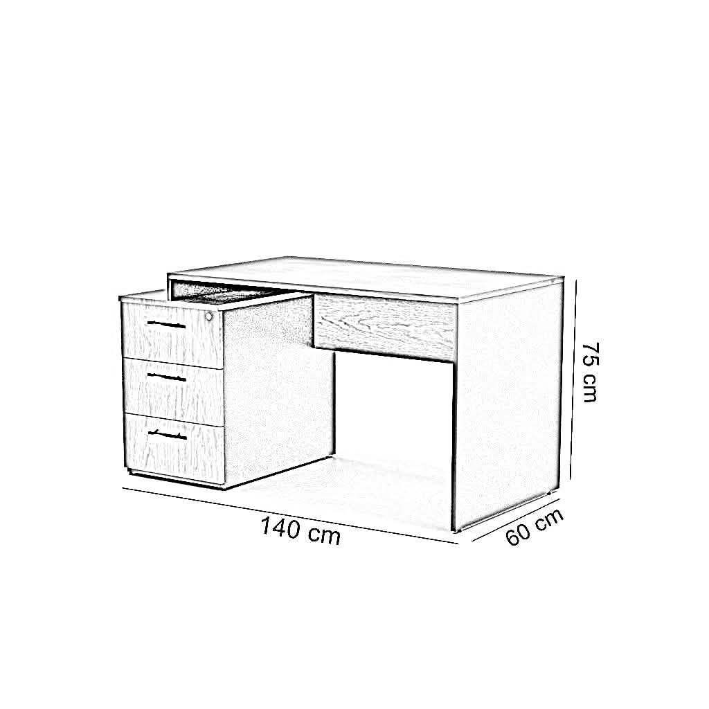 مكتب خشب ام دي اف، 140*60*75سم