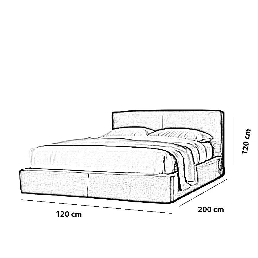 سرير فردي خشب كونتر وموسكي، 120*200*120 سم