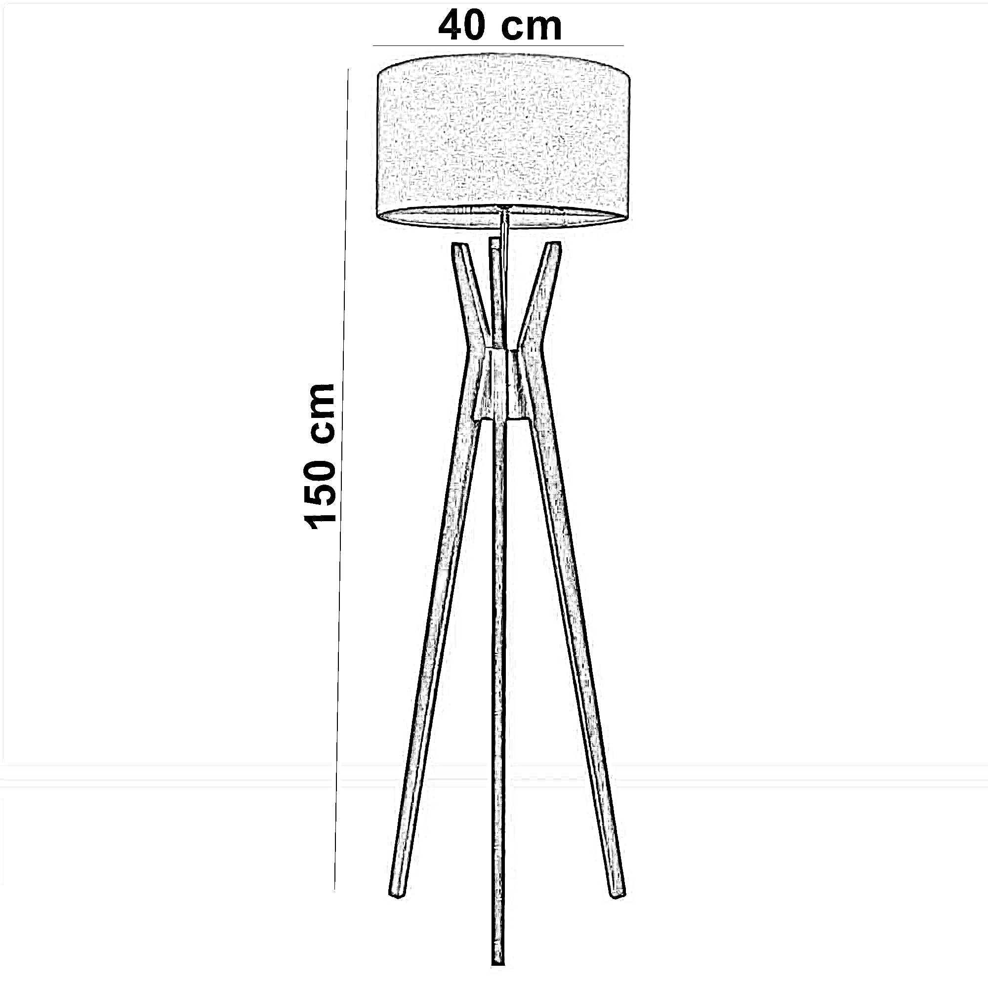 أباجورة أرضية خشب زان، 40*150 سم