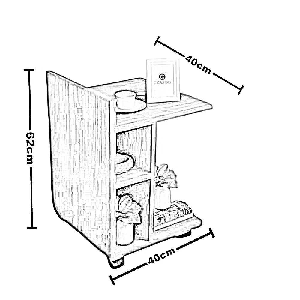 ترابيزة جانبية ام دي اف، 40*40*62 سم