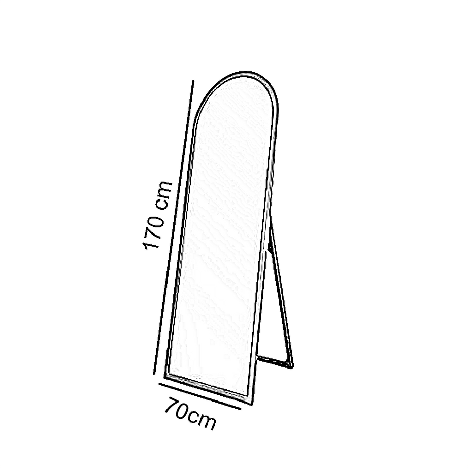 مرايا ارشيد استاند خشب ام دي اف، 70*170 سم - ذهبي