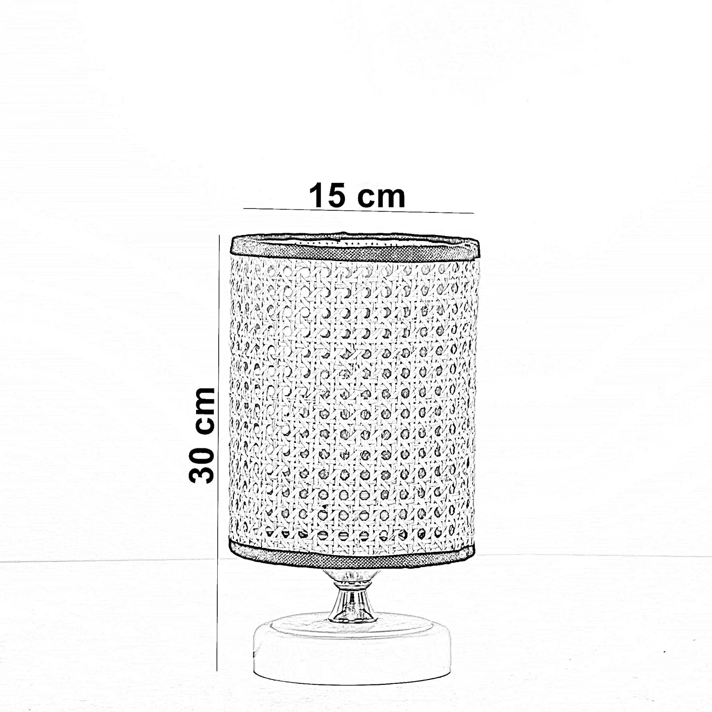 أباجورة راتان، 15*30 سم