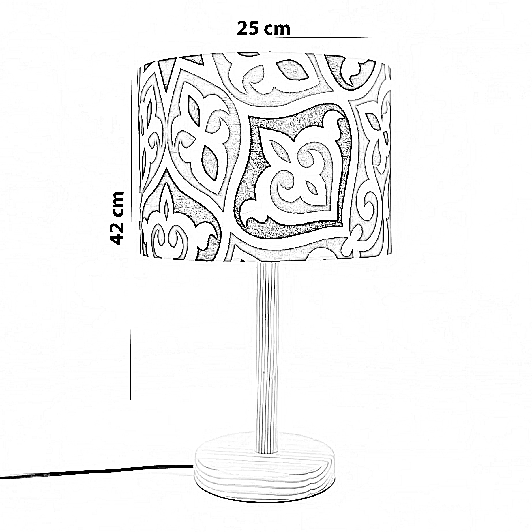 أباجورة رمضانية خشب، 25*42 سم