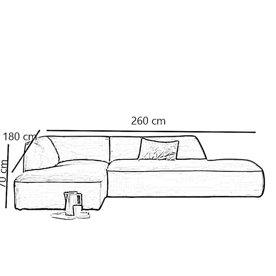 ركنة خشب زان أحمر، 260*180*70 سم