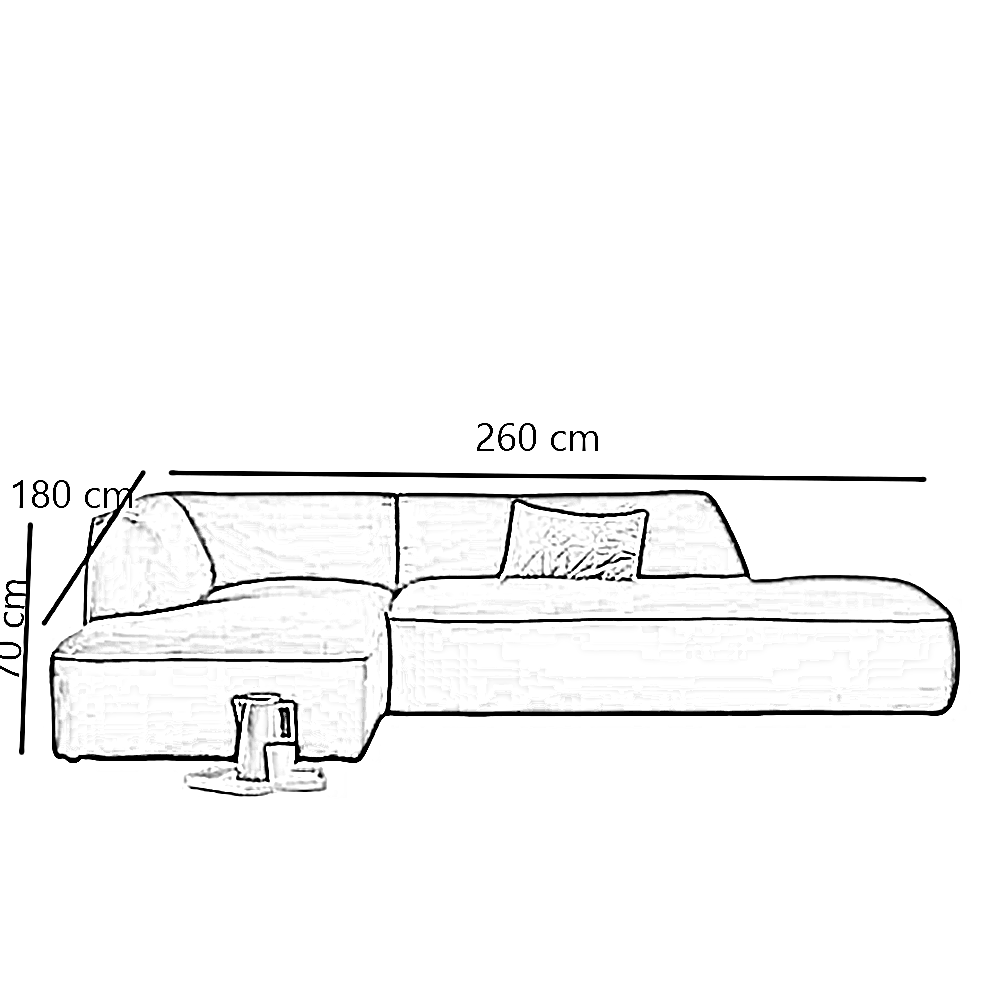 ركنة خشب زان أحمر، 260*180*70 سم
