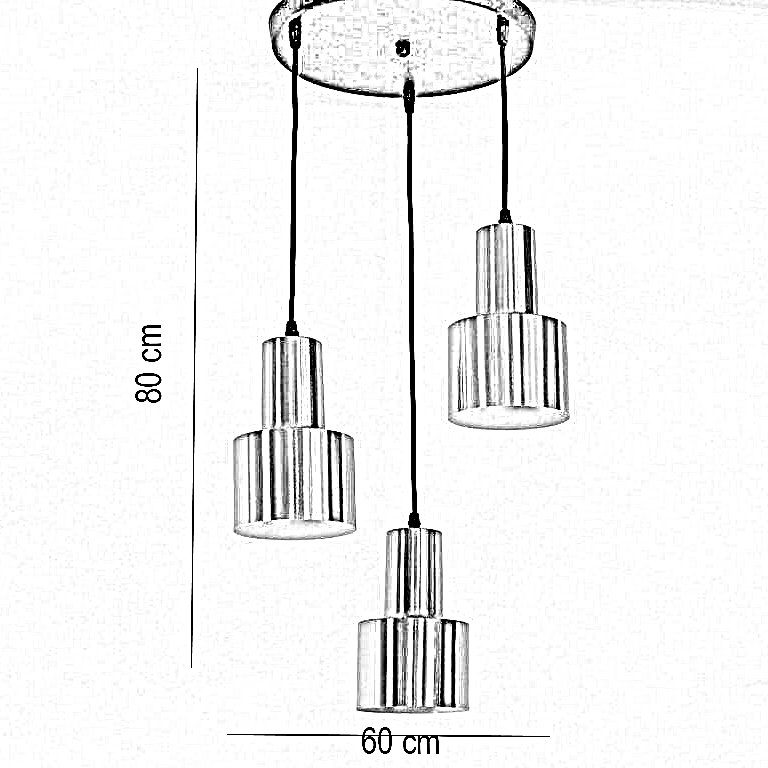 نجفة معدن، 60*80 سم - ذهبي