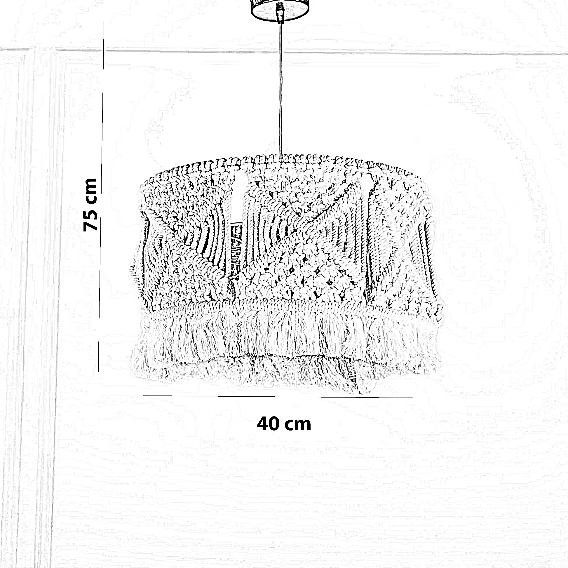 نجفة قماش، 40*75 سم