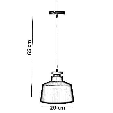 نجفة معدن و خشب، 20*65 سم