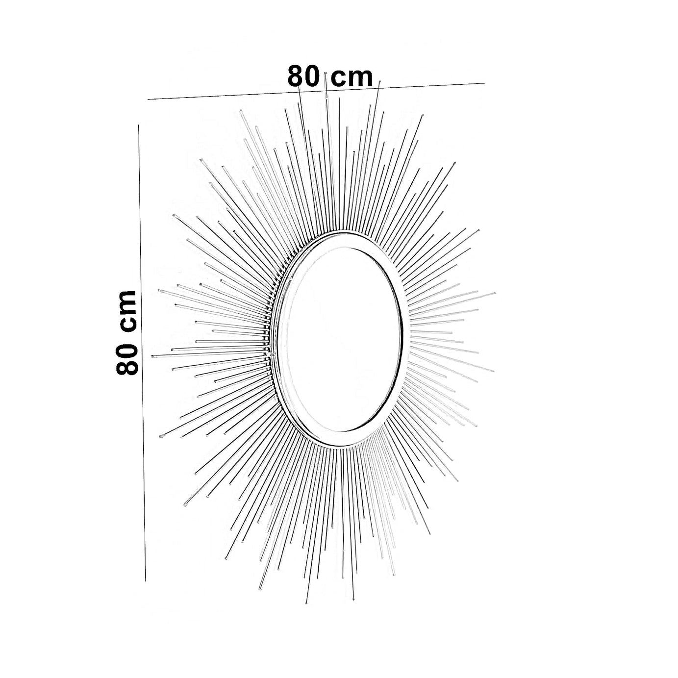 مرايا بإطار معدن، 80*80 سم