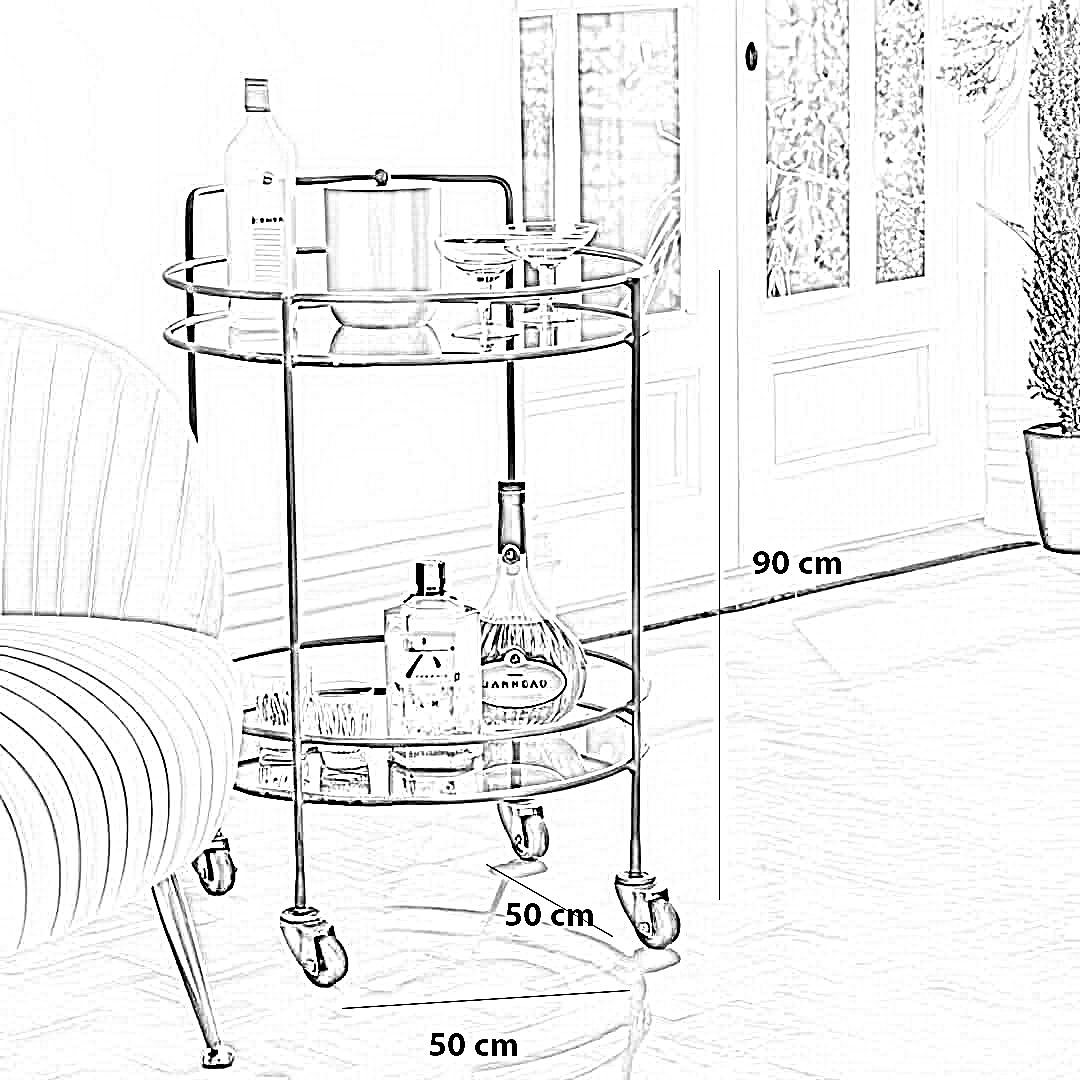 ترابيزة تقديم ستيل، 50*50*90 سم