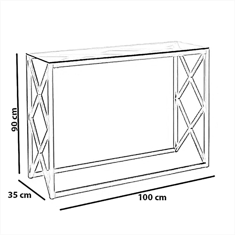 كونسول بسطح زجاج، 100*35*90 سم