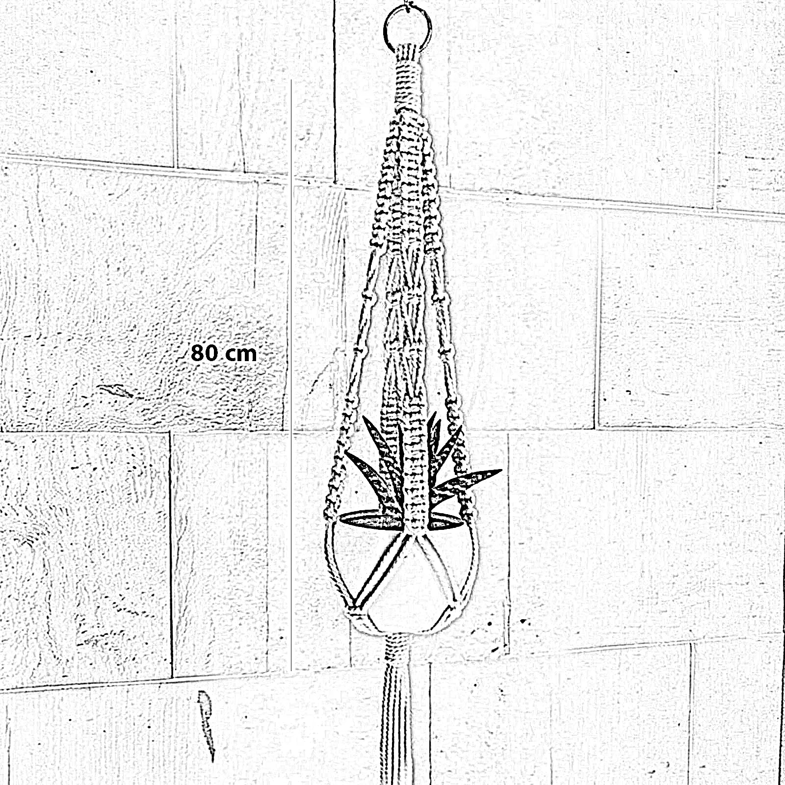 حامل اواني زرع مكرمية قطن، 80 سم