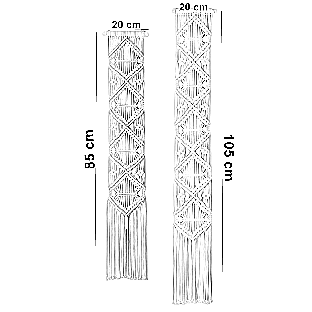 طقم مكرميات حائط خشب، قطعتين
