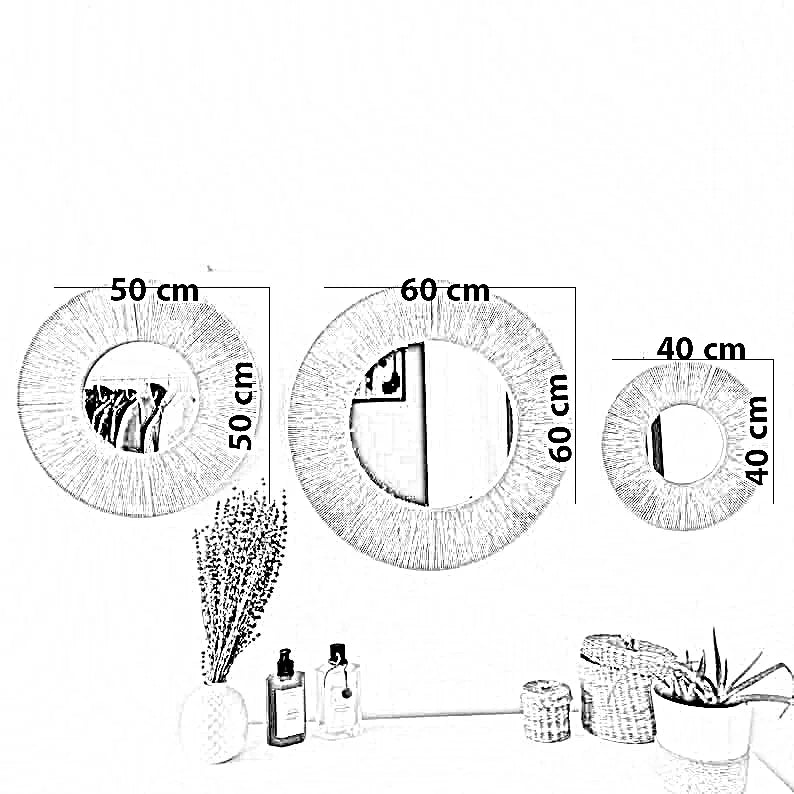 طقم مرايات خيش، 3 قطع