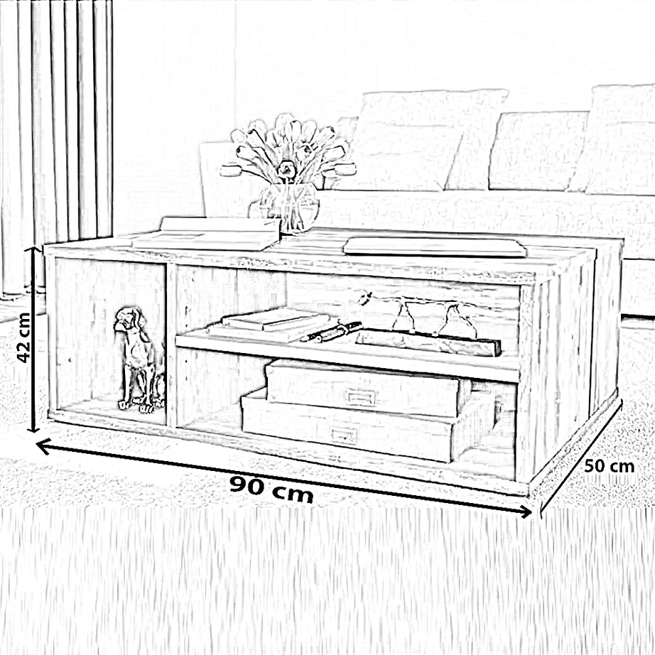 ترابيزة قهوة ام دي اف، 90*50*42 سم