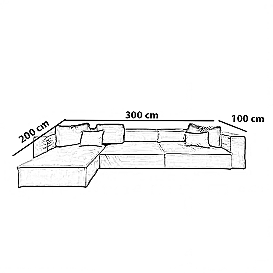 ركنة خشب زان، 300*200*100 سم
