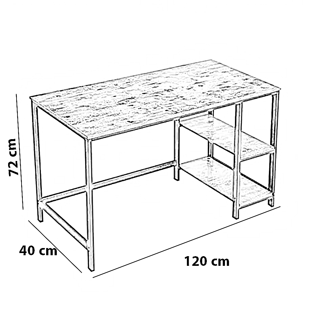 مكتب معدن، 120*40*72 سم