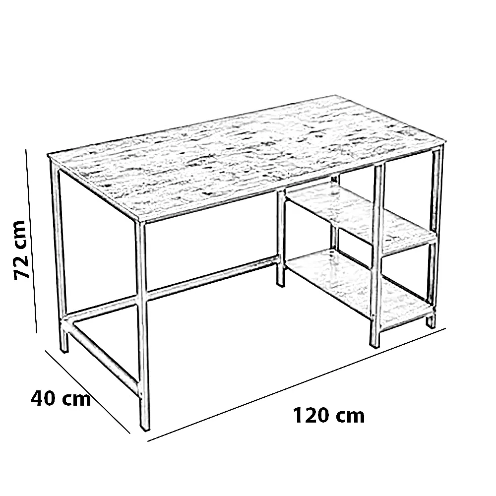 مكتب معدن، 120*40*72 سم