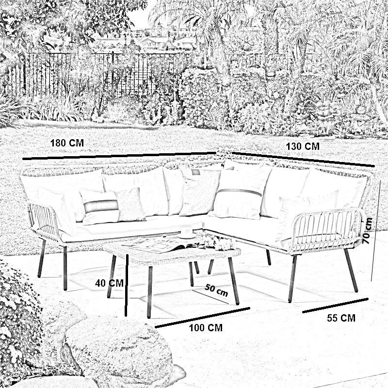 طقم خارجي ستيل و راتان، 3 قطع