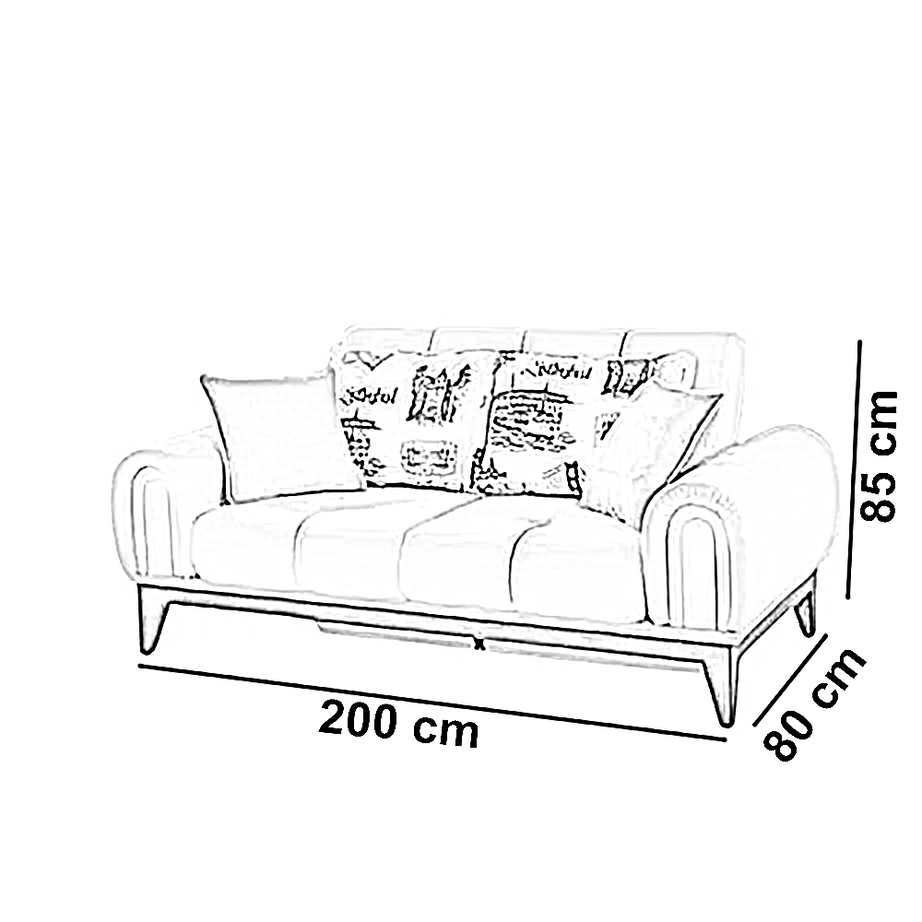 كنبة خشب زان أحمر، 200*80*85 سم