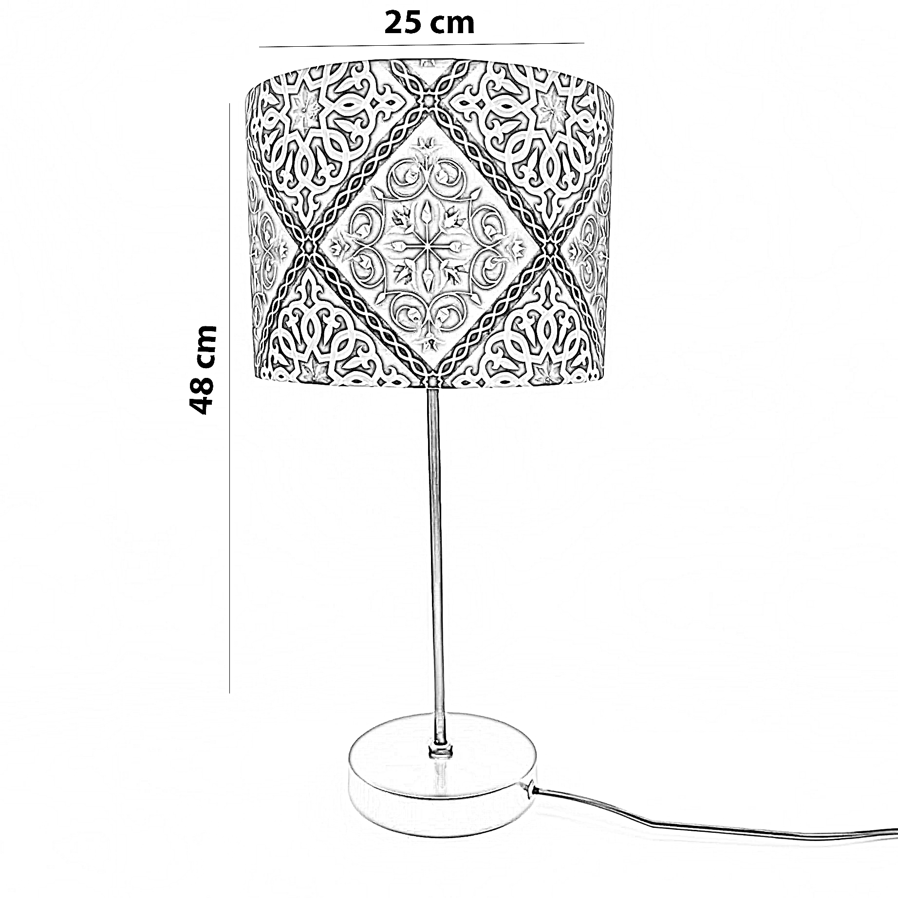 أباجورة رمضانية قماش، 25*48 سم