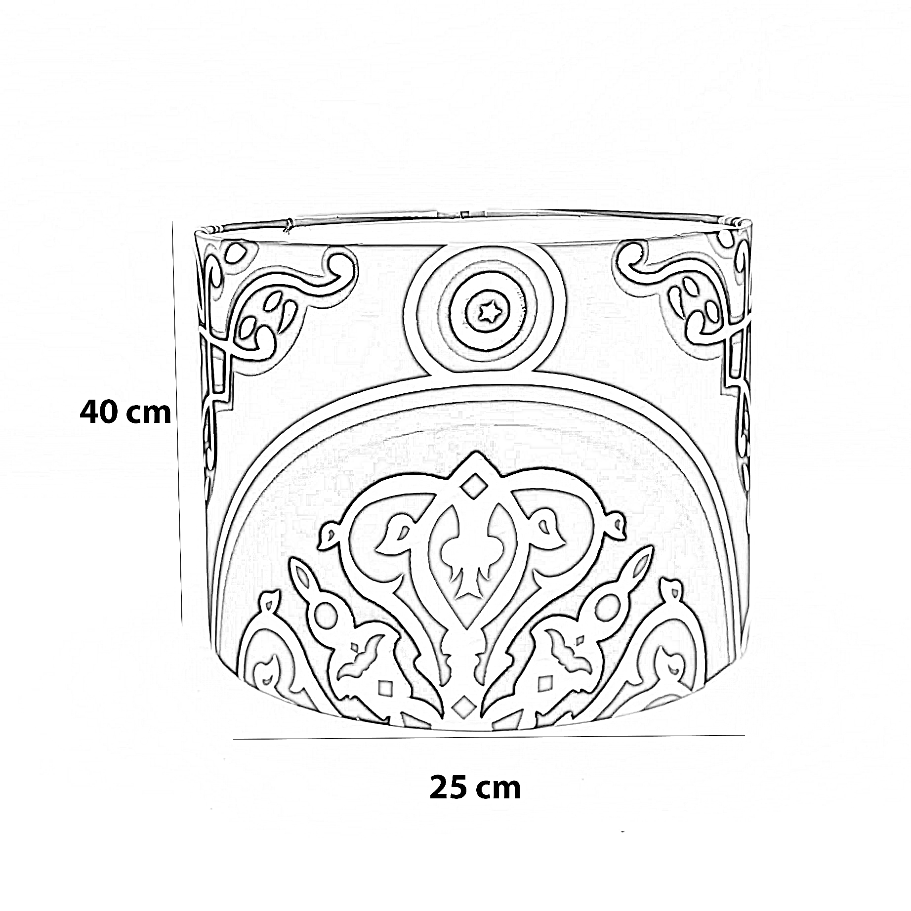 شابوه أباجورة قماش، 25*40 سم