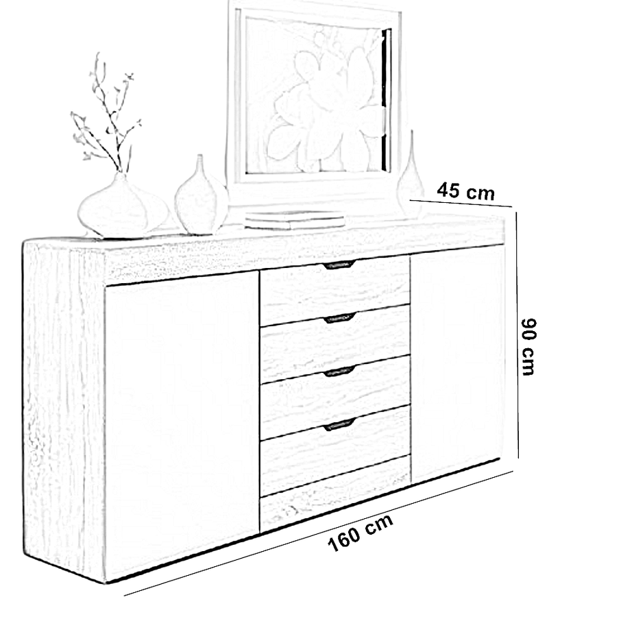 بوفيه خشب ام دي اف، 160*45*90 سم