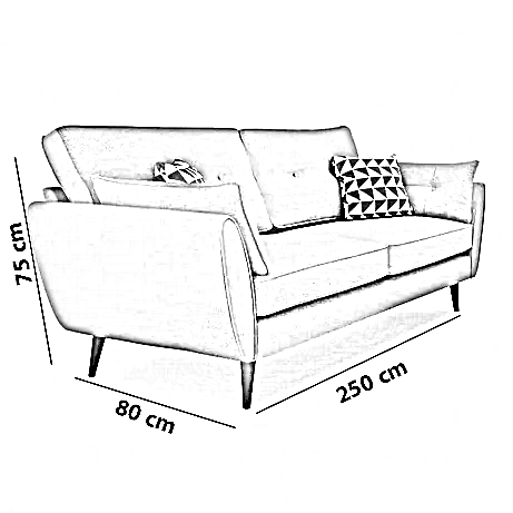 كنبة خشب زان، 250*80*75 سم