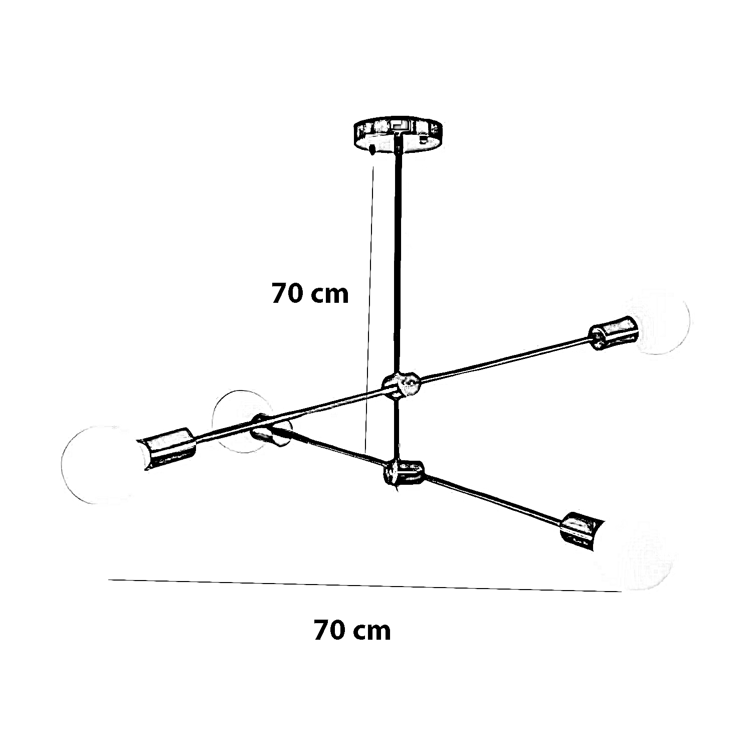 نجفة معدن، 70*70 سم