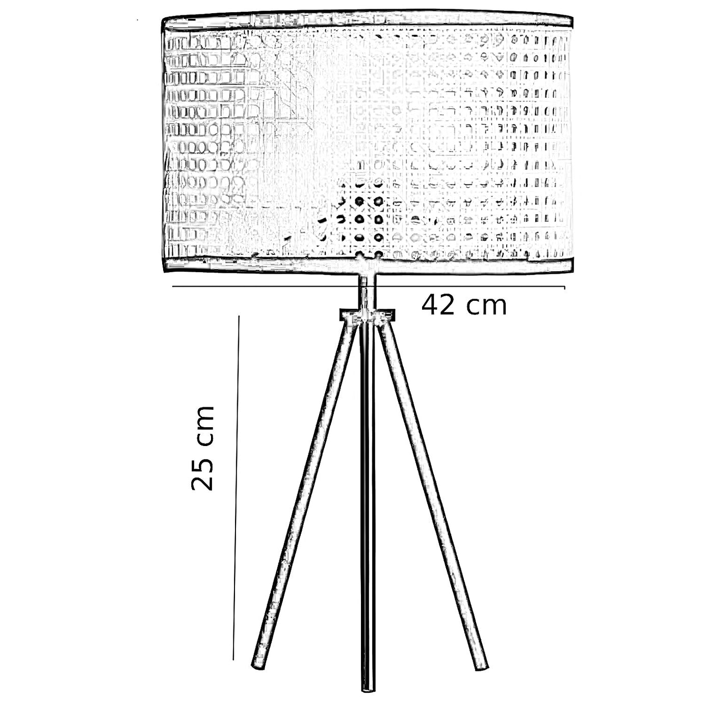 أباجورة معدن و راتان، 42*25 سم