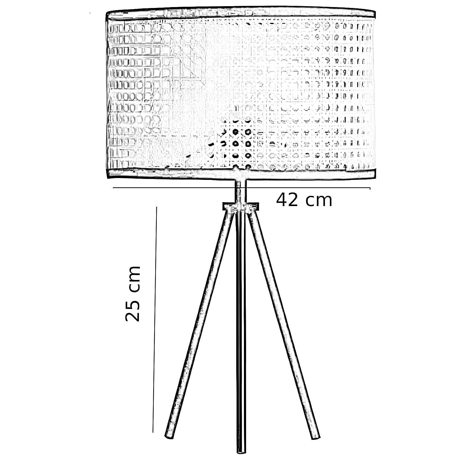 أباجورة معدن و راتان، 42*25 سم